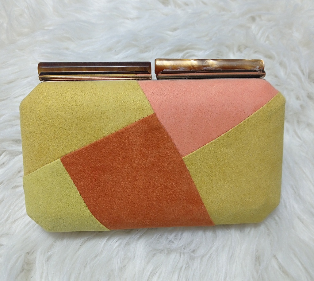 BOLSO CLUTCH DE ANTELINA NARANJA Y AMARILLO