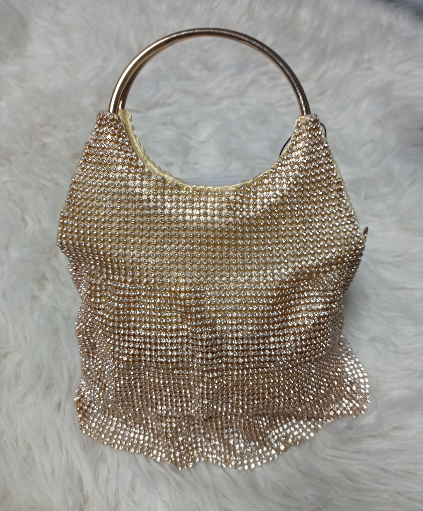 BOLSO CLUTCH MAYA DE METAL DORADO