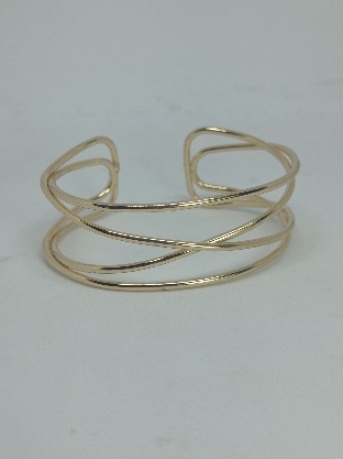 BRAZALETE DORADO PARALELAS CON X