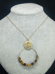 OJO PROTECTOR CON ARO DE PIEDRAS MARRONES