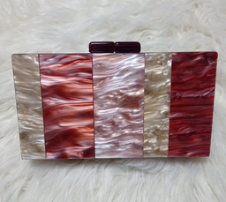 BOLSO CLUTCH  ANACARADO EN TONOS CALDERA, MARRON Y BEIGE