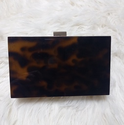 BOLSO CLUTCH  NEGRO Y MARRÓN ANACARADO