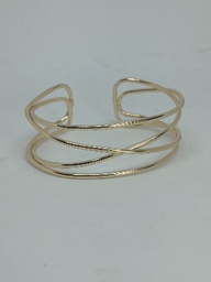 BRAZALETE DORADO PARALELAS CON X